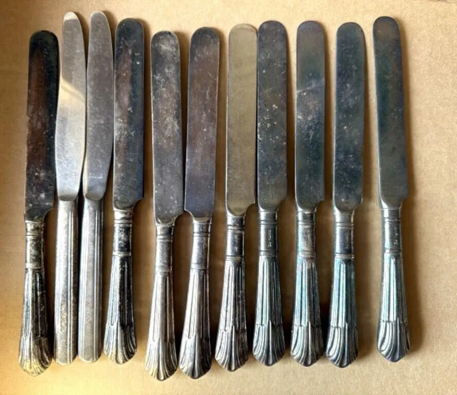 Santa Fe and UPRR Stamped Silverplate Knives