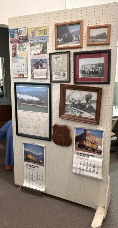Pegboard Display 48"x82" w/ Calendars, Prints &