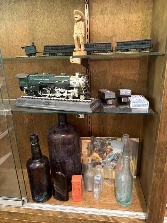 Antique Glass Bottles, Train Telephone, and More