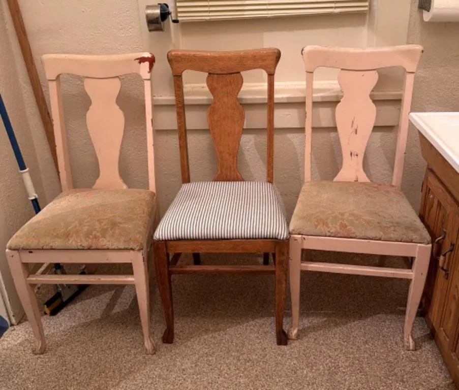 (3) Vintage Wooden Chairs