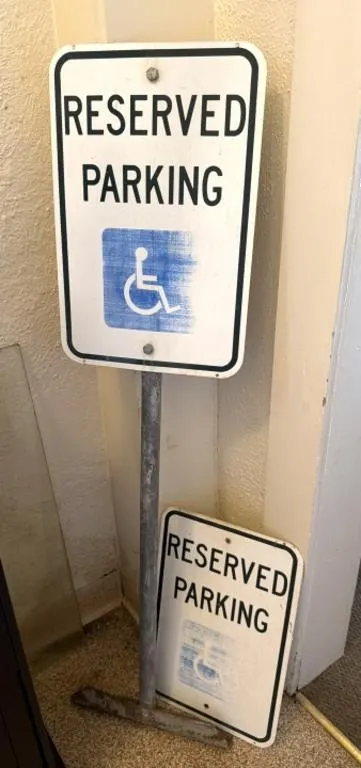 Handicapped Reserve Parking Signs
- one is
