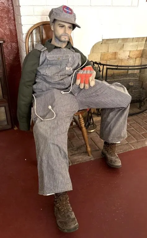 Railroad Engineer Mannequin and Chair