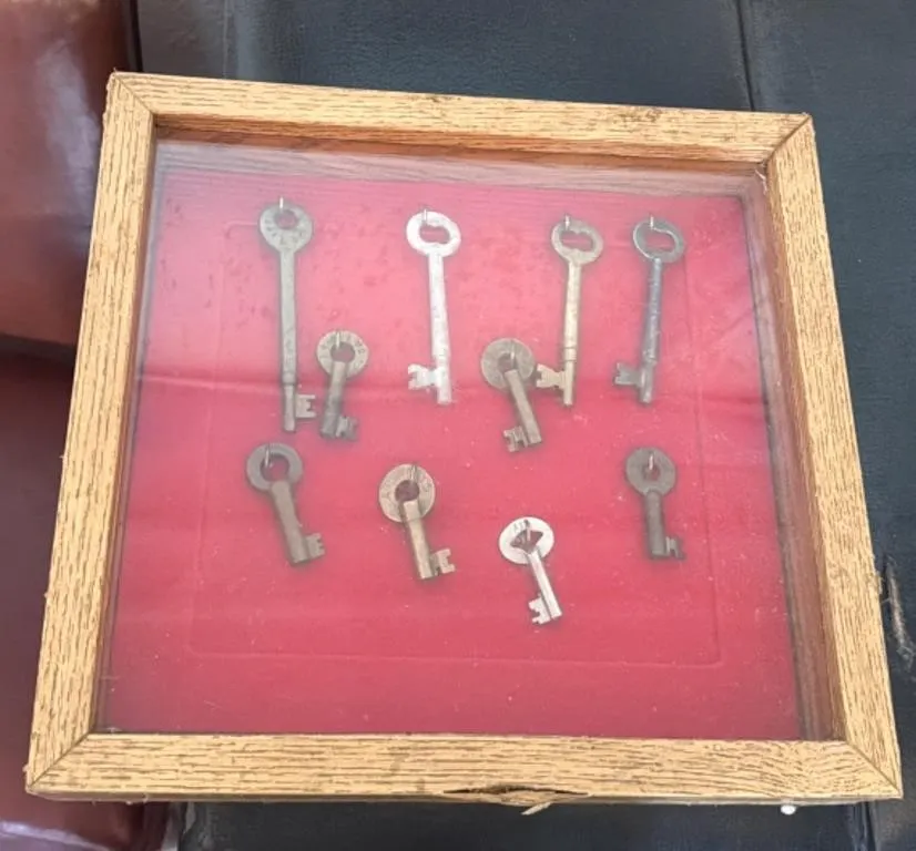 Railroad Keys in Display Case