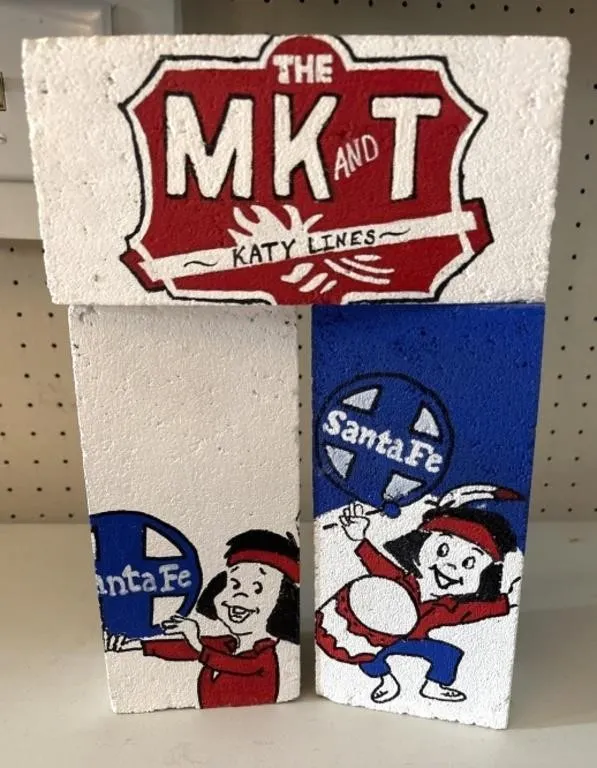 (3) Hand Painted Bricks
