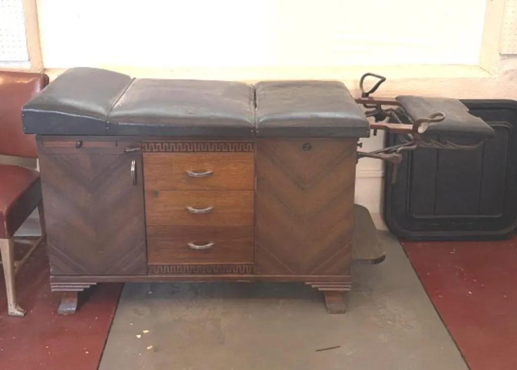 Antique Wood Medical Exam Table 67"x22"x35"