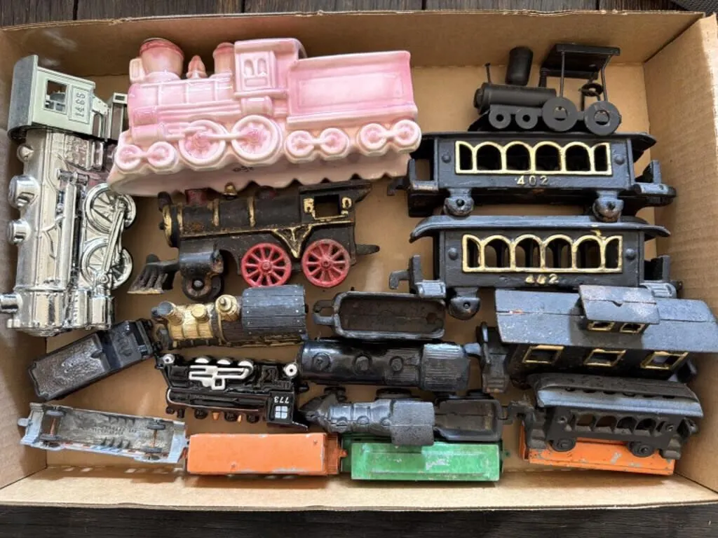 Painted Cast Iron Trains, Lionel Ceramic Train &