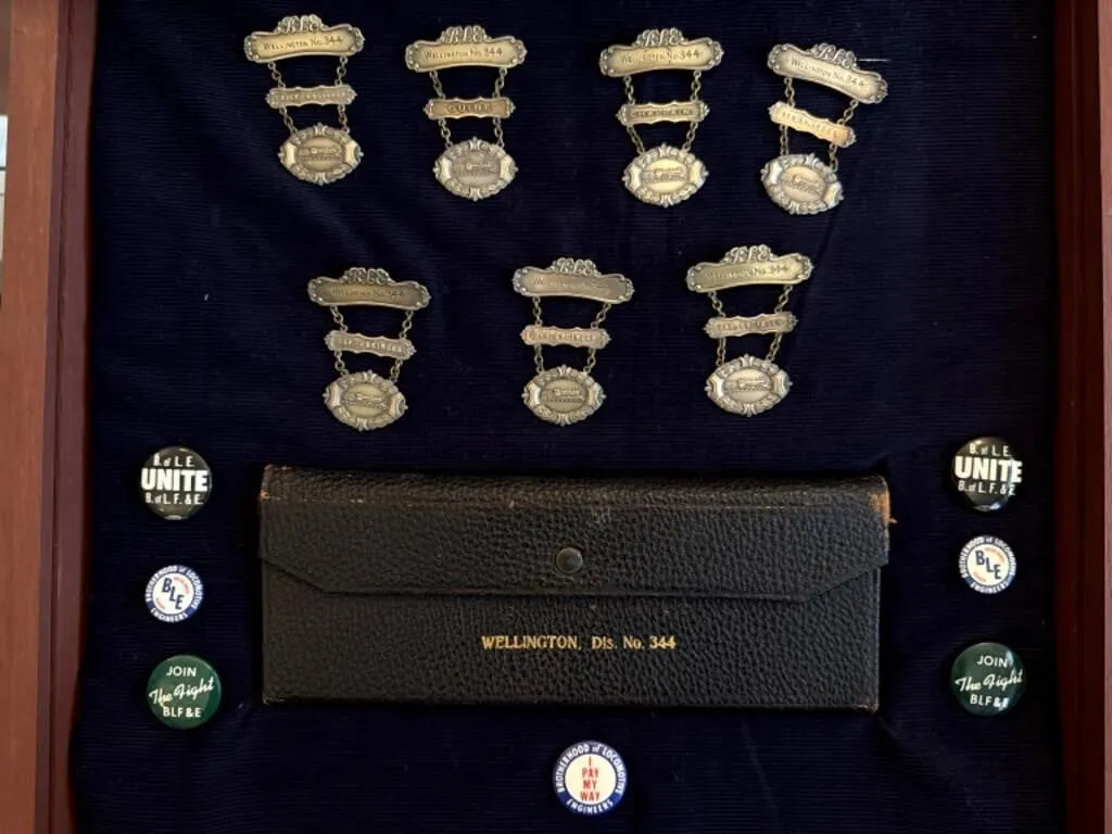 Vintage B. of L.E. Railroad Wellington Badges