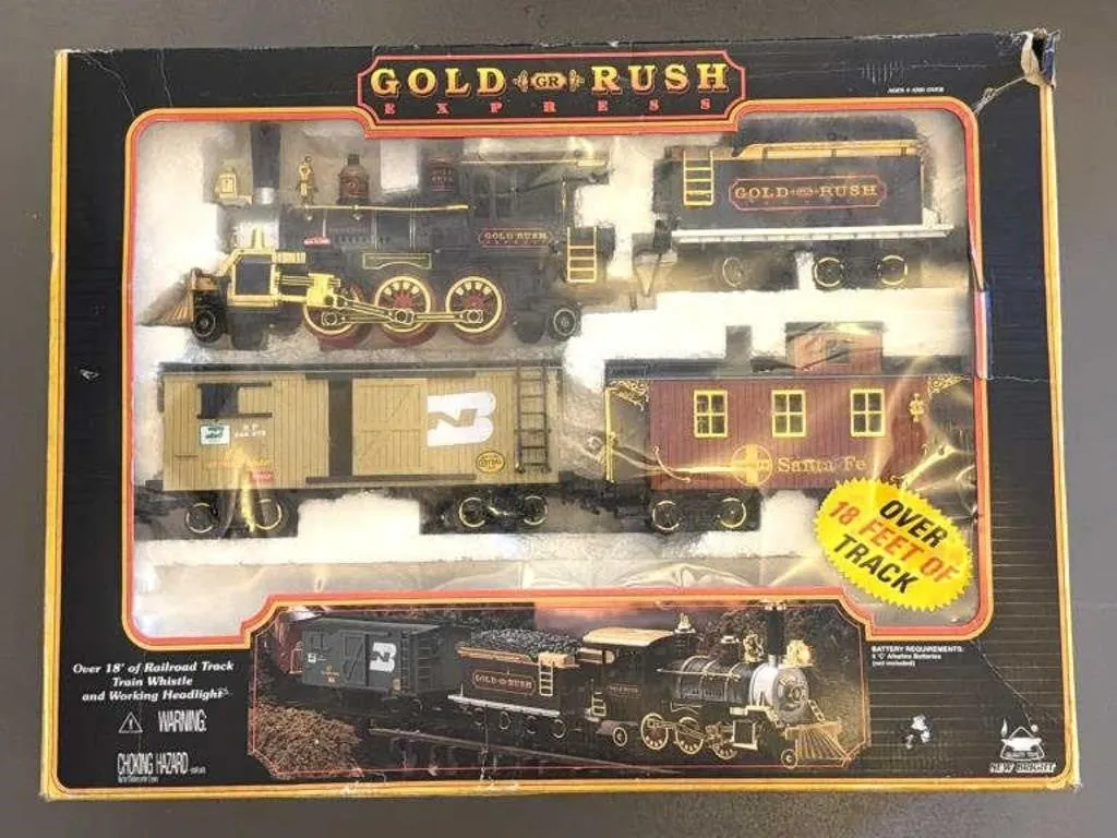 New Bright Gold Rush Express Train Set in Box