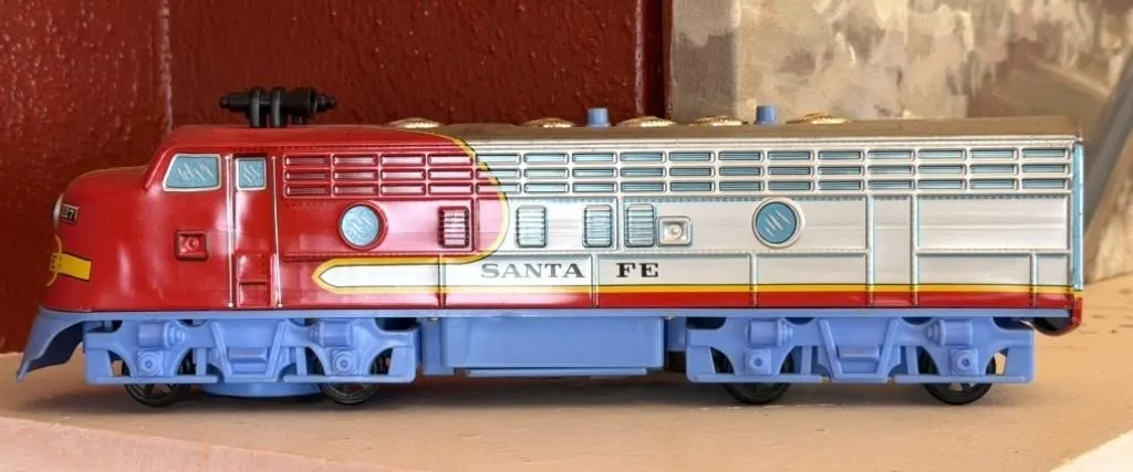 Vintage Metal and Plastic Santa Fe Toy Diesel