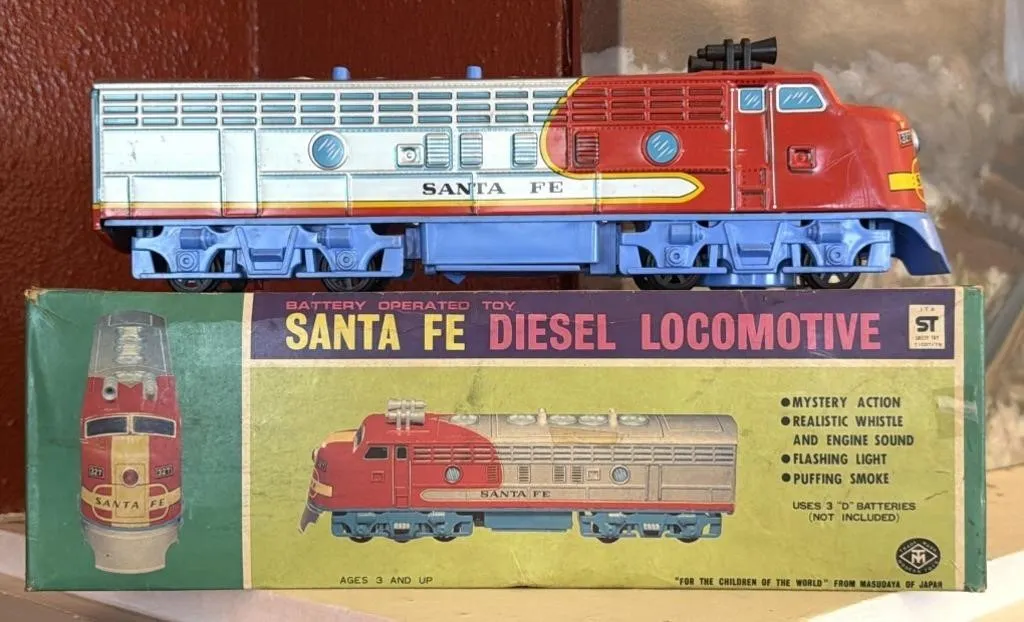 Vintage Metal and Plastic Santa Fe Toy