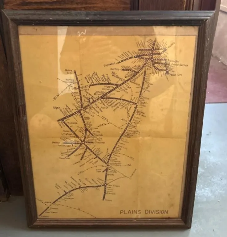 Antique Plains Division Rail Map 22x18”