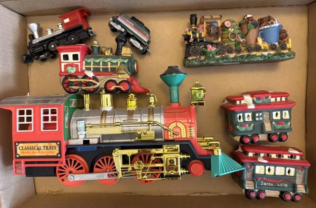 Christmas Trains : Plastic and Ceramic
- 13”