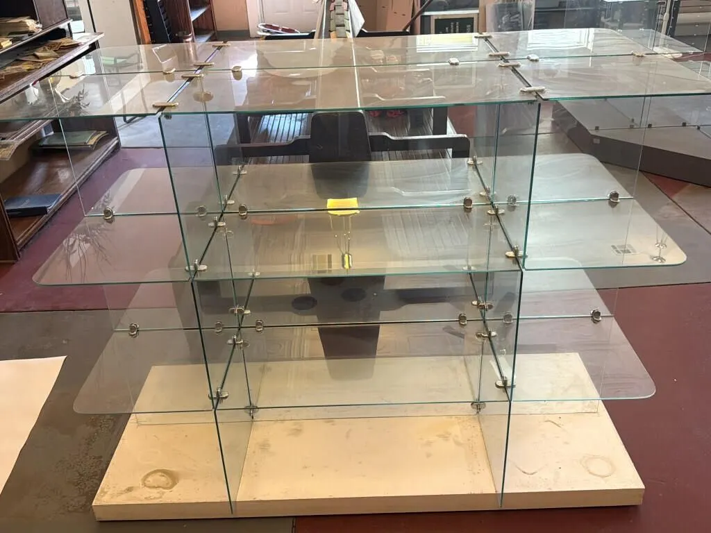 Glass Display Shelf 57” x 28.5” x 46”
- base has