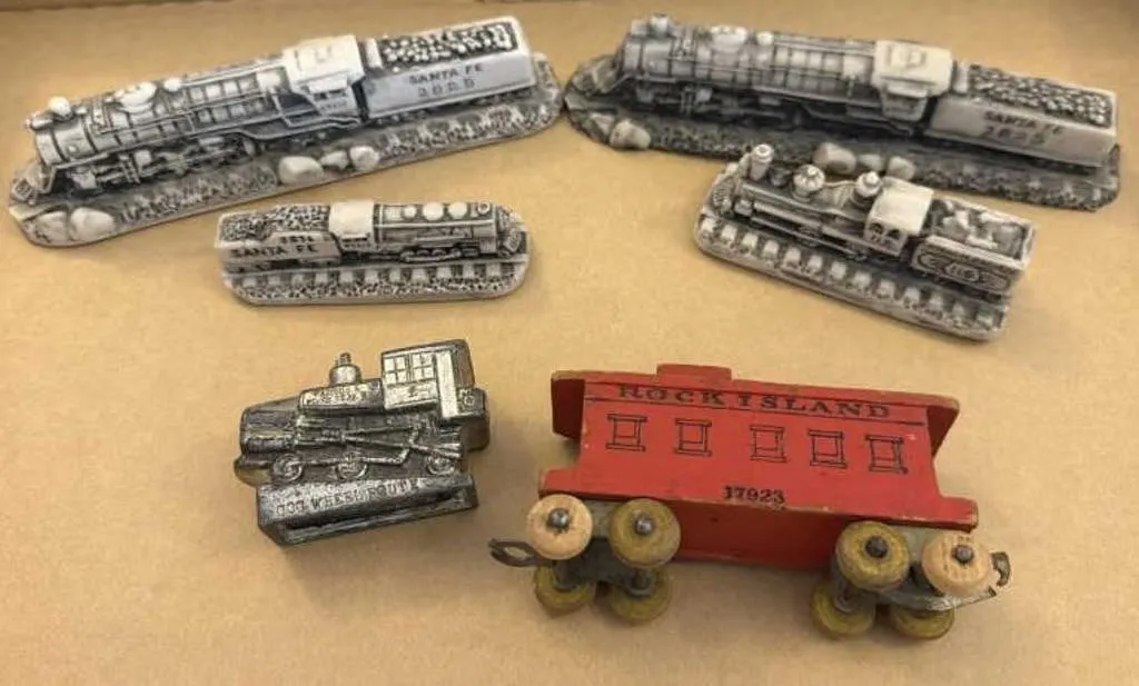 Marble, Wood, and Metal Trains 7.5” and Smaller