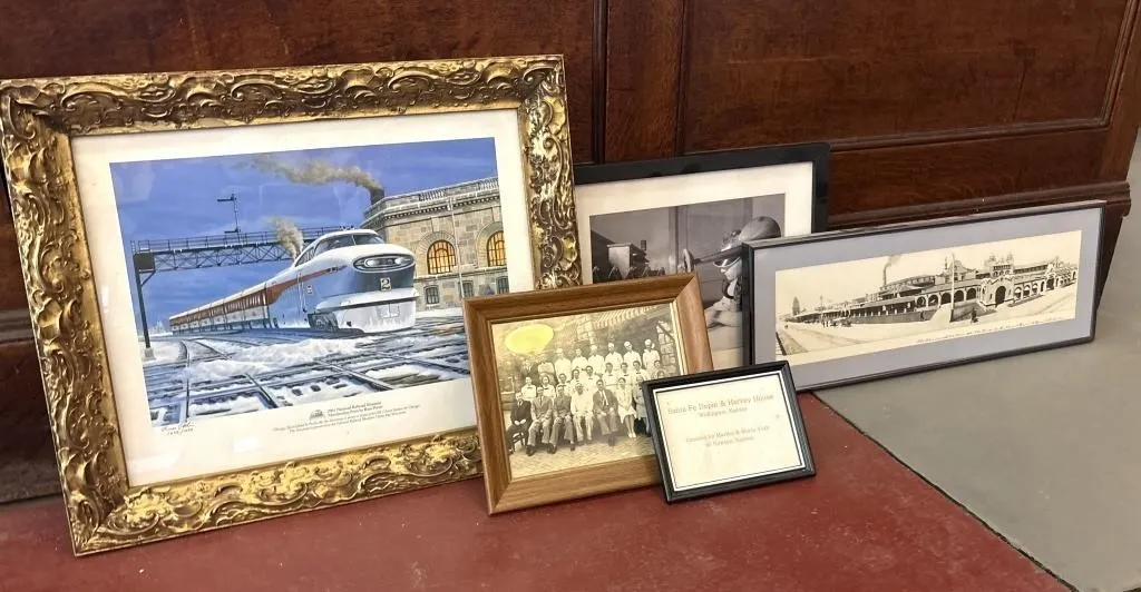 (4) Railroad Prints & Framed Photos 24” ‘ Smaller
