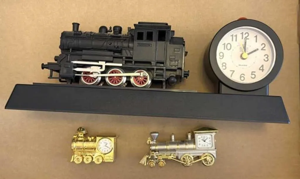 Elgin and More Train Clocks 13” and Smaller