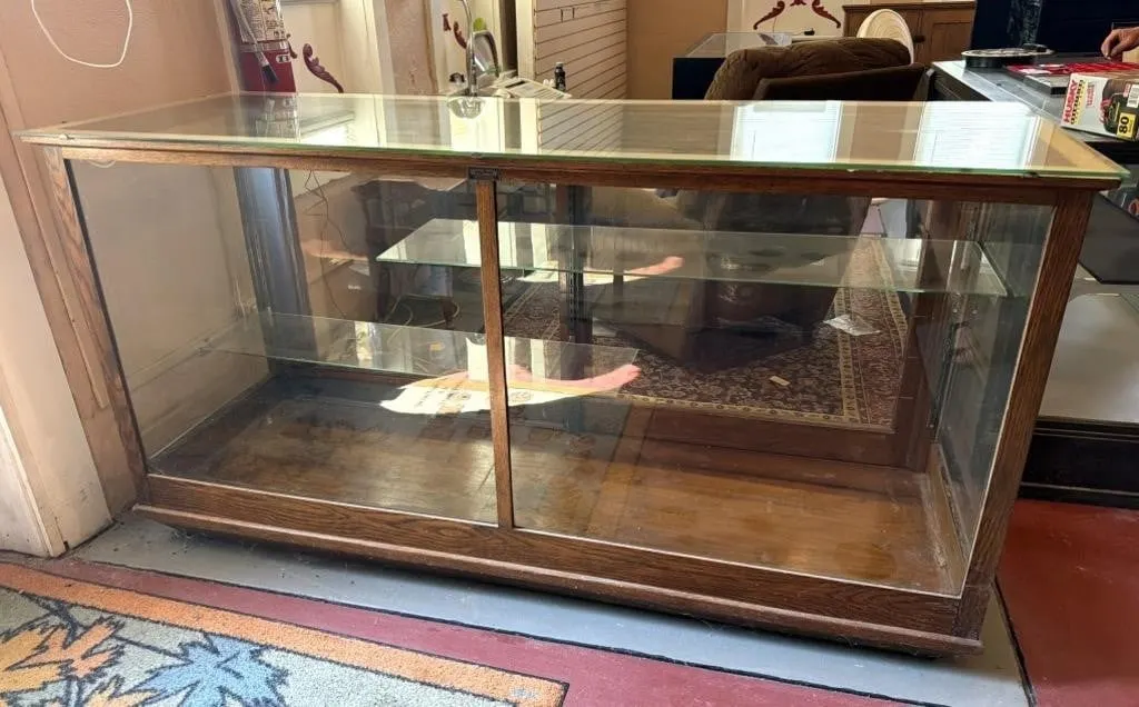 Antique Wichita Show Case Company Wood and Glass