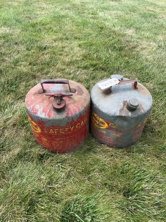 2 Metal Gas Cans - vintage