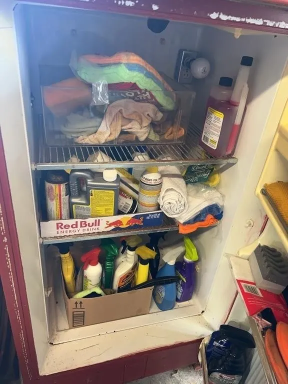 Contents in Refrigerator Only - Misc lot- car clea