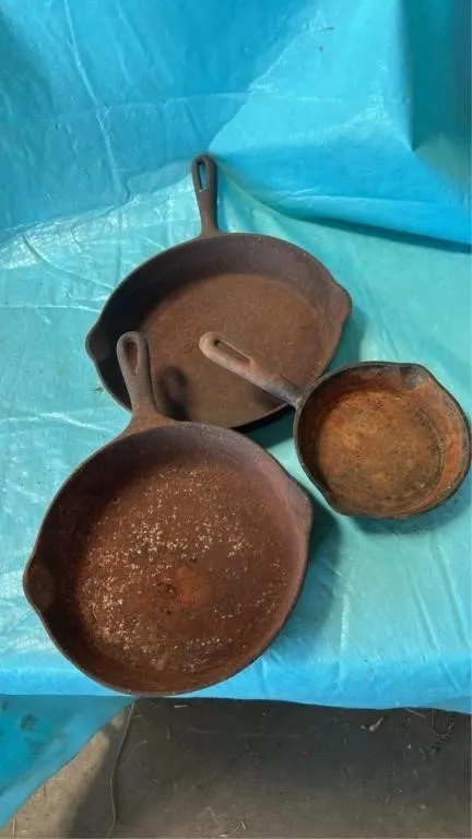 Cast iron fry pans