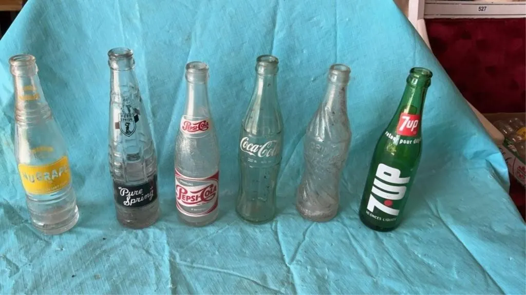 Vintage pop bottles