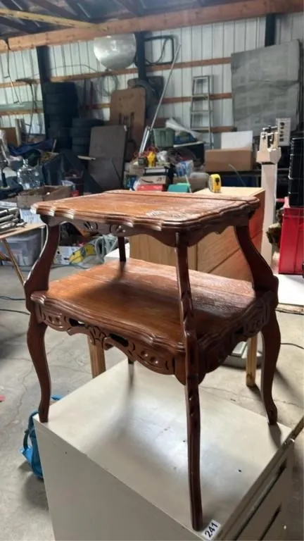 Vintage 2 tier wooden side table