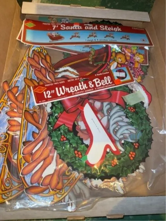 Assorted toy and Christmas hanging decor