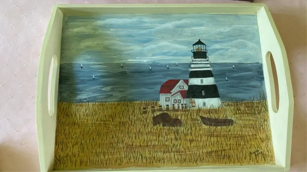 Hand painted serving tray