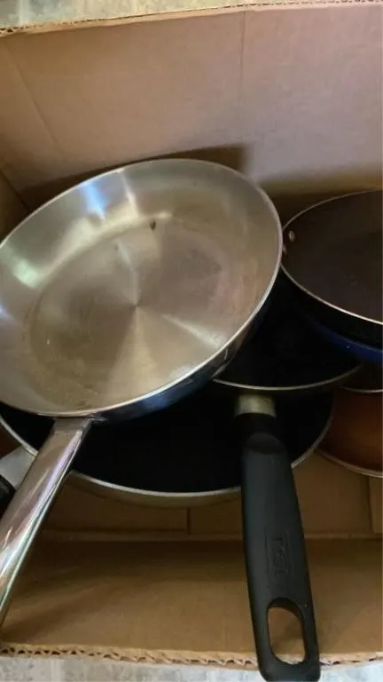 Box of frying pans