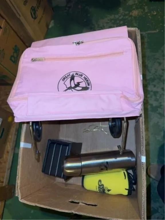Assorted box of blue heron items