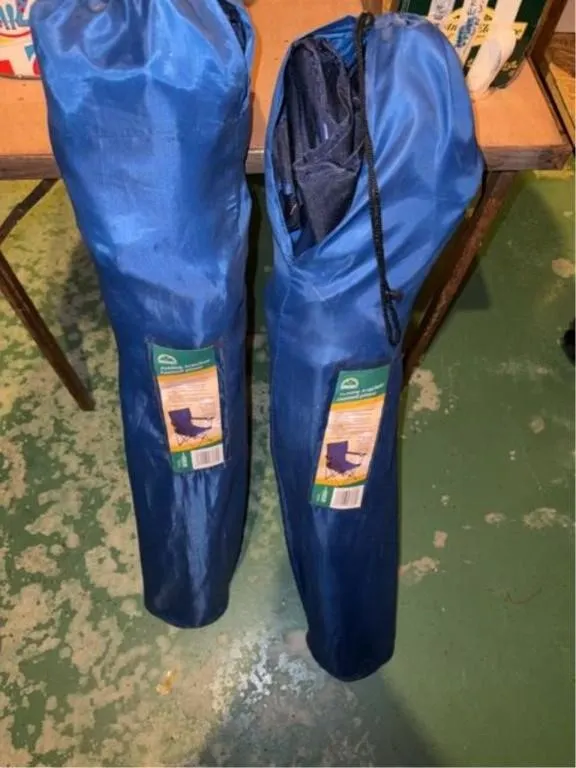 Pair of folding arm chairs