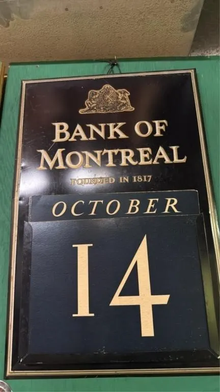 Bank of Montreal vintage calendar