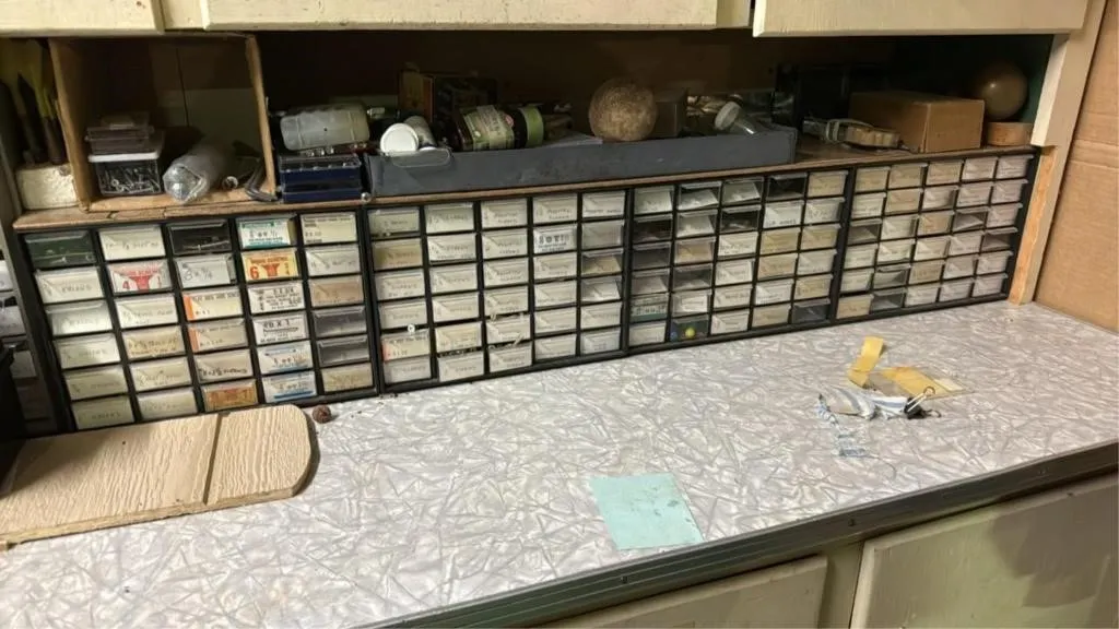 Four sets of organizers with assorted fasteners an