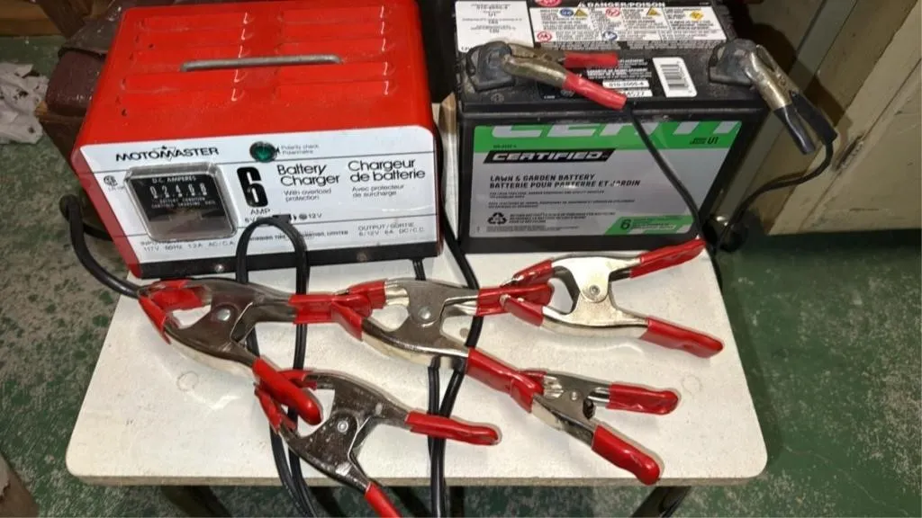 Lawn and garden battery with 6 amp battery charger