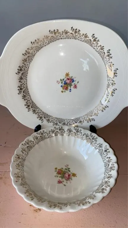 English Rose Plate and Bowl