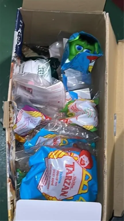 Box of retro Macdonalds toys