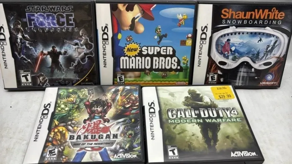 Nintendo DS Video Game Lot Mario Star Wars Shaun w