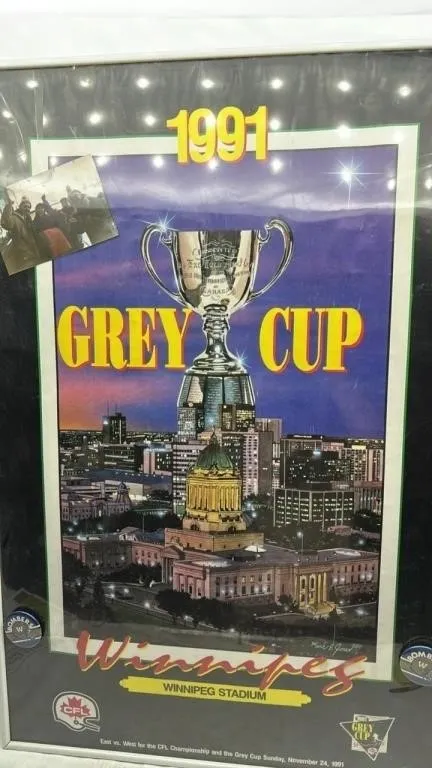 Vintage 1991 Grey Cup Winnipeg CFL POSTER