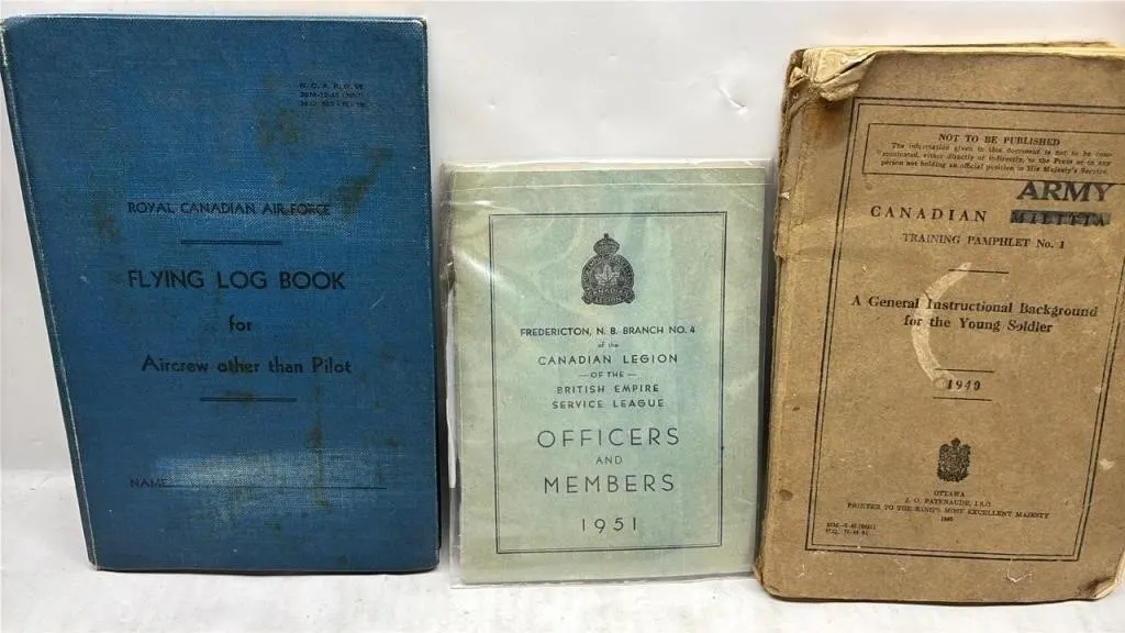 Vintage Canadian Army & RCAF LOG BOOK LOT
