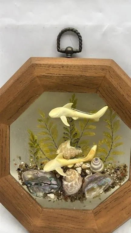 Vintage Resin Shark Seashell wall art