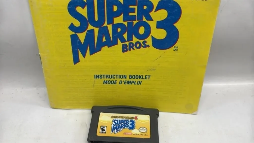 Gameboy Advance 4 Super Mario 3 Game & Manual