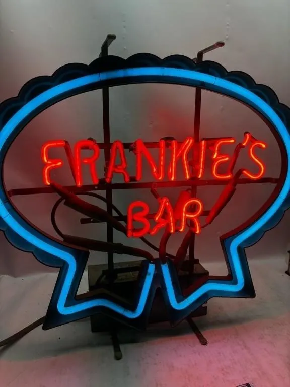 Neon Pabst Blue Ribbon Sign Frankies Bar
