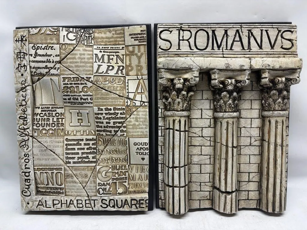 Alphabet Squares & S Romanvs Roman Column Plaques