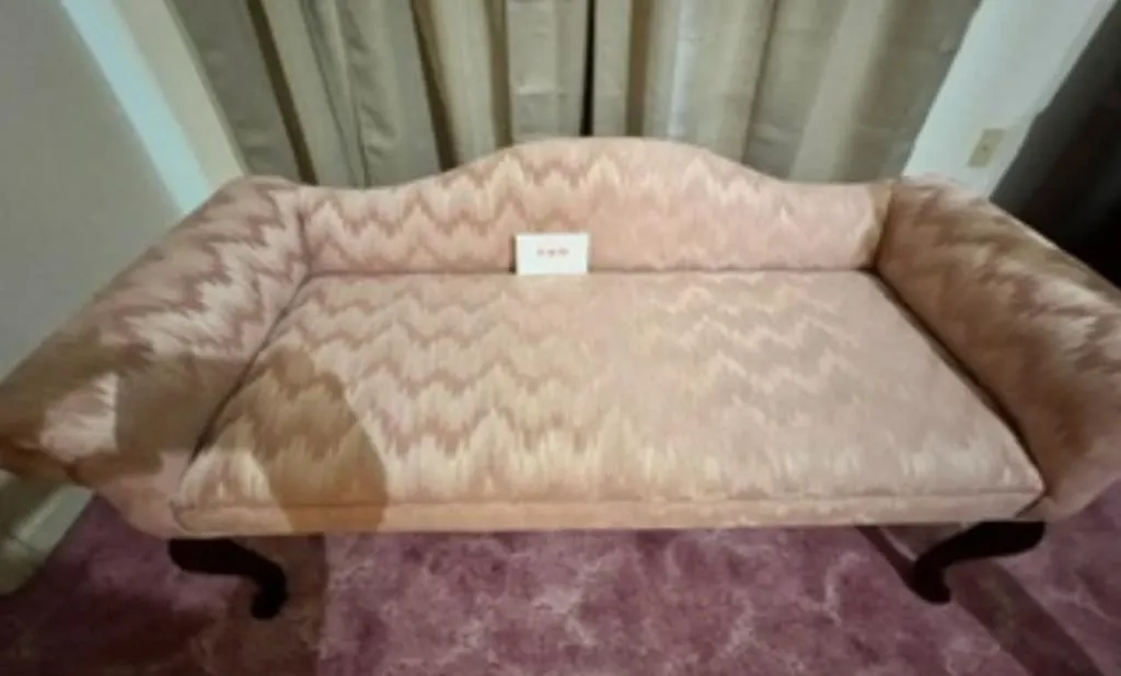 Vintage Pink Chevron Loveseat Sofa
