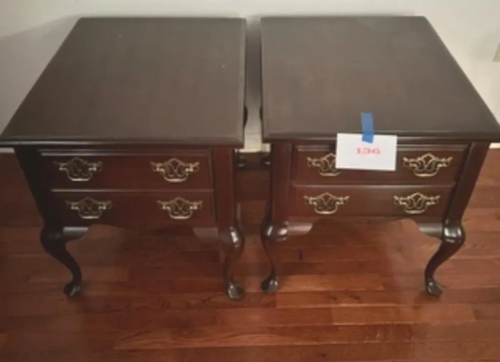 Bassett Dark Cherry End Tables - Set of 2