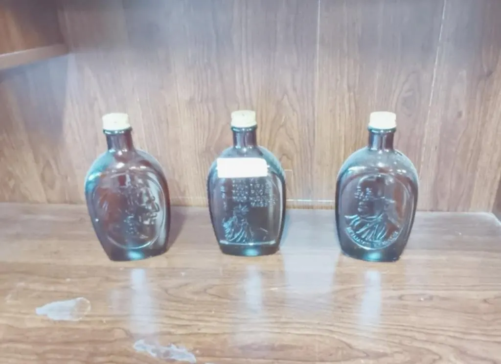 Vintage Amber Glass Bottles - Lot of 3