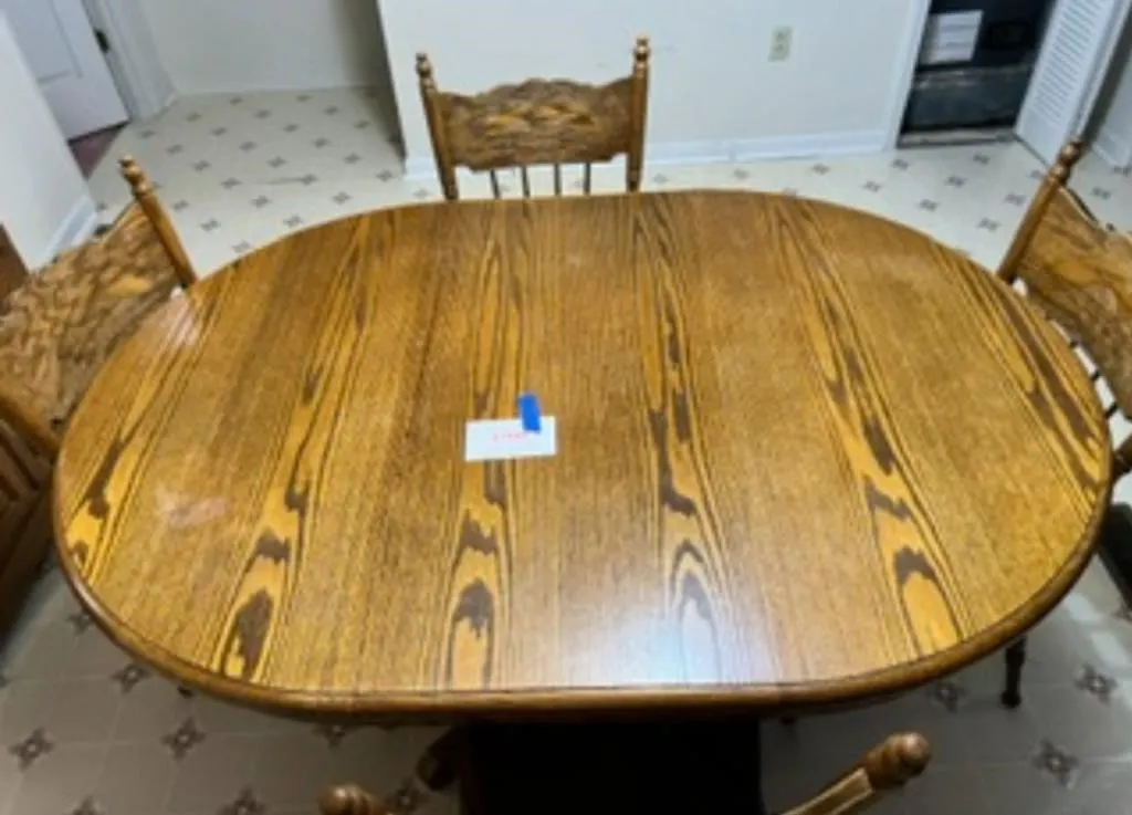 Vintage Oak Oval Dining Set - 4 Chairs