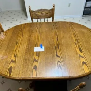 Vintage Oak Oval Dining Set - 4 Chairs