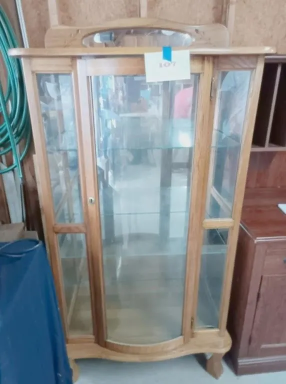 Oak Showcase Display Cabinet