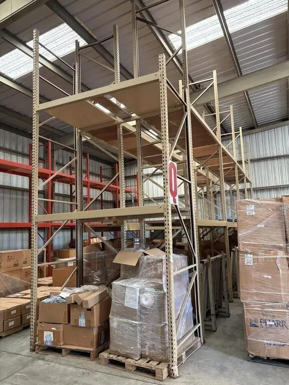 (9) Sections of Tear Drop Pallet Racking